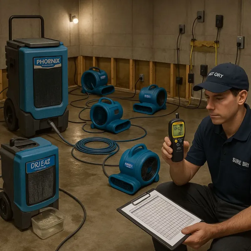 Structural Drying and Dehumidification process in Harvey, LA
